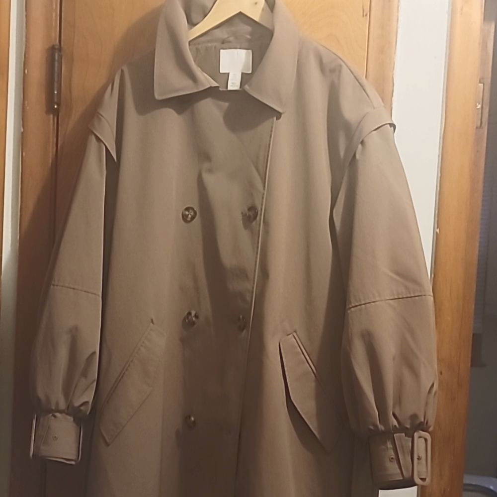 H&M oversized Balloon-sleeved Trench coat